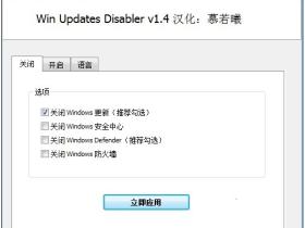 一键禁用WIN10自带杀毒和更新软件工具